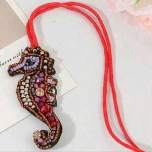 Colorful Beaded Seahorse Pendant